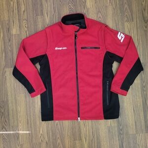 Snap-On Men's Red & Black Medium Performance Full Zip Collard Work Jacket C5